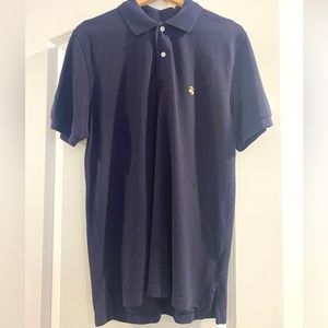 BROOKS BROTHERS 346 NAVY BLUE PERFORMANCE POLO SLIM FIT LARGE
